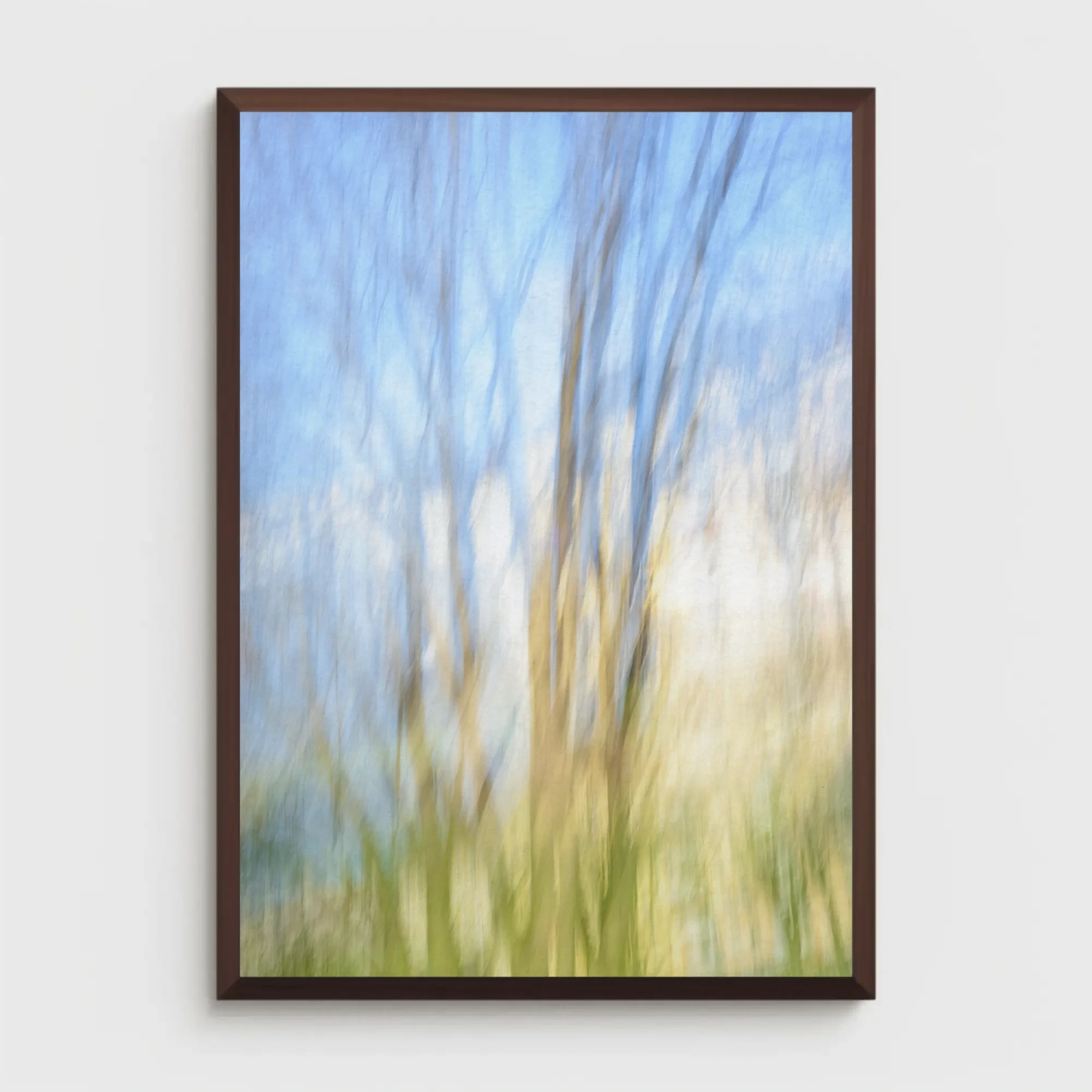 Regung IV, an abstract and long exposure fine art photography print from Berlin, Germany in blue, green, and yellow tones by Markus H. Green.