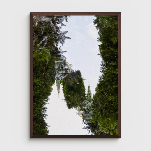 Viktoriapark, related multiple exposure and surreal fine art photography print from Berlin, Germany in green and brown tones.