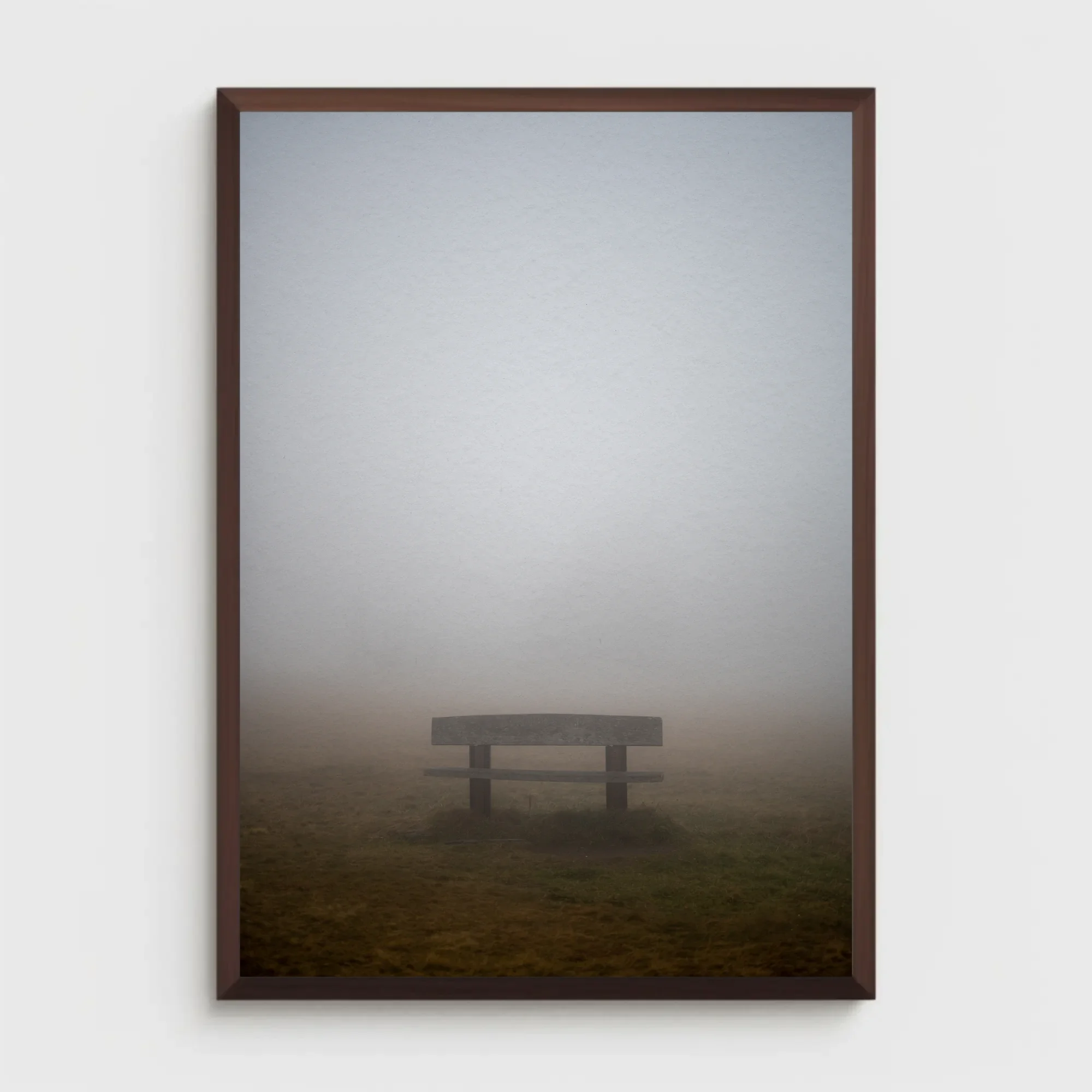 Rest, minimalist fine art photography print from Black Forest, Germany in beige, grey, and brown tones.