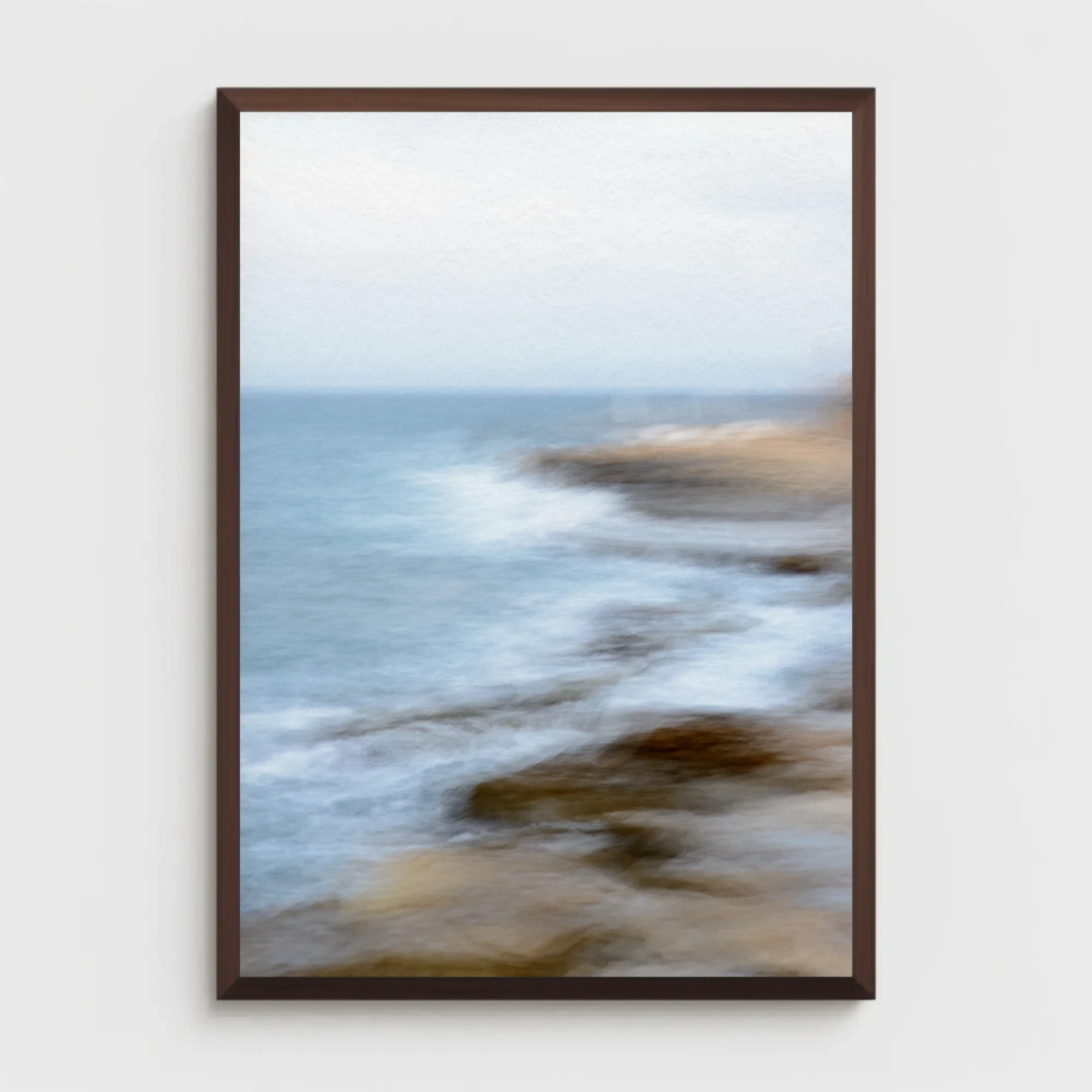 Regung V, abstract and painterly fine art photography print from Sliema, Malta in beige, blue, and grey tones.