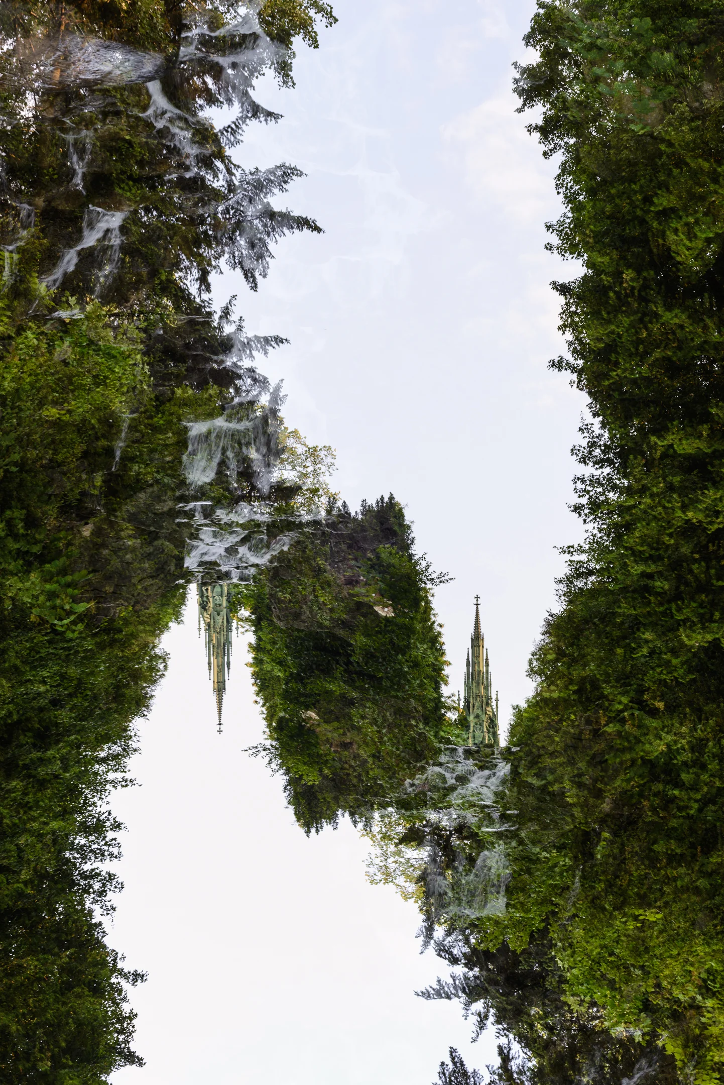 Viktoriapark — multiple exposure fine art print of Berlin park and waterfall by Markus H. Green